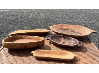 (5) ANTIQUE TRENCHERS