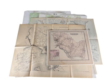 COLLECTION OF VINTAGE LOCAL MAPS, etc