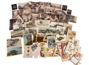 COLLECTION OF VINTAGE POSTCARDS, PHOTOS, VALENTINE