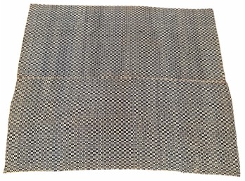 (19th c) BLUE & WHITE LINSEY-WOOLSEY COVERLET