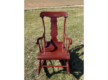 RED PAINTED COUNTRY ROCKING CHAIR