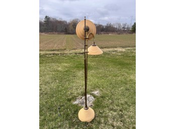 MID CENTURY (2) LIGHT ADJUSTABLE BAMBOO FLOOR LAMP