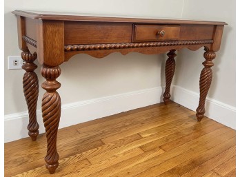 CUSTOM CARVED SINGLE DRAWER CONSOLE TABLE