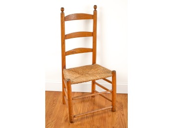 LADDER-BACK HEART PINE & OAK SIDE CHAIR