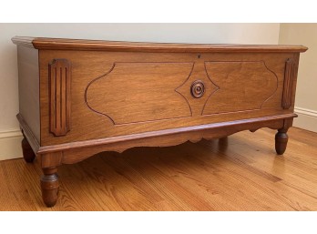 CEDAR CHEST RAISED on ACORN-FORM FEET