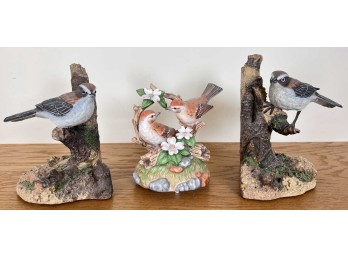 BISQUE MUSIC BOX & WILDLIFE BOOKENDS