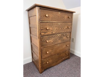 (Late 19th c) OAK CHEST of DRAWERS