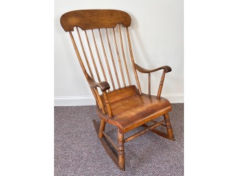 (19th c) WINDSOR ROCKER with PLANK SEAT