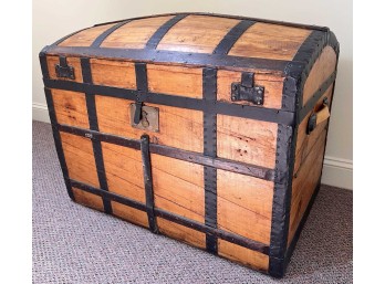 DOME TOP IRON BOUND STEAMER CHEST