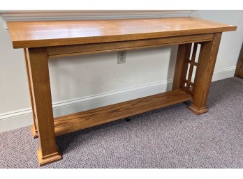 MISSION STYLE OAK CONSOLE TABLE