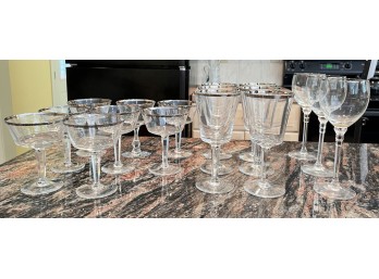 PARTIAL SET of CRYSTAL STEMWARES