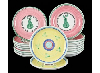 ITALIAN CALECA HAND PAINTED PLATES & BOWLS