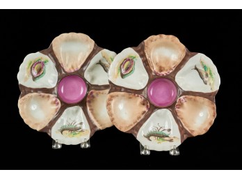 PAIR of FRENCH FAIENCE OYSTER PLATES