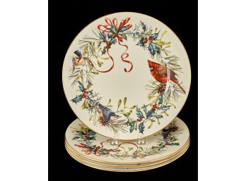(4) WINTER GREETINGS PLATES by LENOX