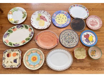 GROUPING of COLORFUL TRAYS & PLATTERS
