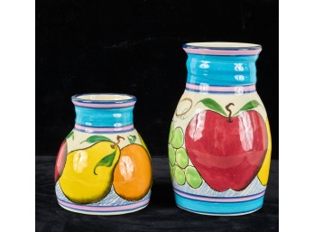 (2) COLORFUL PORCELAIN VASES by EDEN