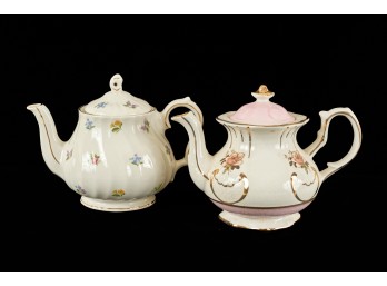 (2) SADLER ENGLISH & PINK LUSTER TEAPOTS