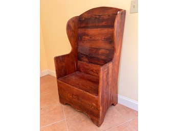 COLONIAL REVIVAL HEART PINE SETTLE