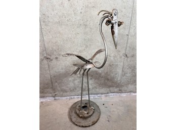 WELDED FOUND IRON SCULPTURE of a BIRD