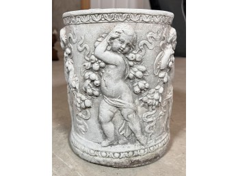 CAST STONE GARDEN PLINTH with PUTTI