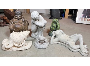 (3) CAST STONE GARDEN STATUARY