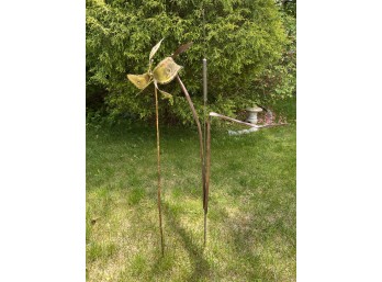 FLOWER & CAT-O-NINE TAILS GARDEN ORNIMENTS