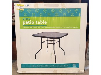 STEEL and TEMPERED GLASS PATIO TABLE