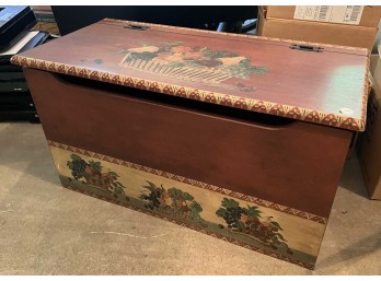COLONIAL REVIVAL HAND PAINTED PINE CHEST