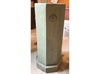 CAST STONE GARDEN PEDISTAL in VERDIGRIS
