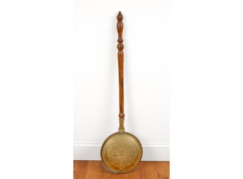 (19th c) BRASS OVER COPPER BED WARMER