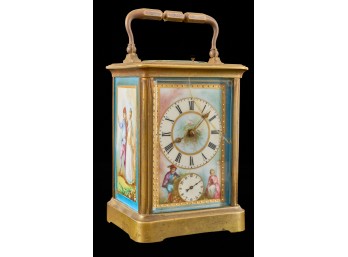 (19th c) BRASS CARRIAGE CLOCK with REPEATER