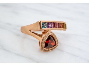 14k ROSE GOLD and MULTI GEMSTONE RING