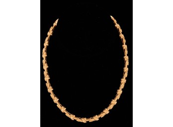 14k GOLD NECKLACE with FLORAL MOTIF