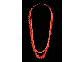 (2) CORAL NECKLACES