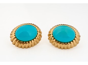 14k GOLD EARRINGS SET with TURQUOISE STONES