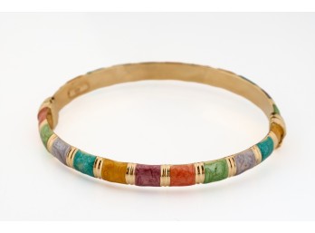 ITALIAN ENAMELED 14k GOLD BRACELET