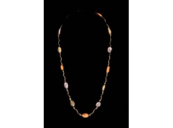 18k GOLD & SEMI-PRECIOUS STONE NECKLACE