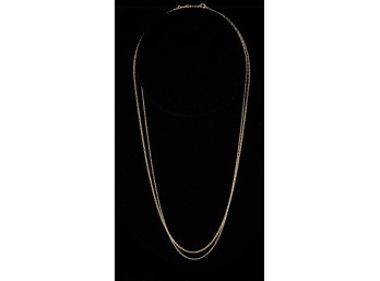 (2) DELICATE 14k GOLD CHAIN NECKLACES