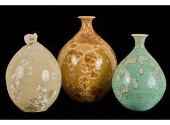 ARTISAN CRAFTED CRYSTALLINE GLAZED VASES