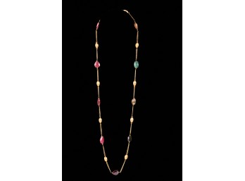 18k GOLD NECKLACE with SEMI PRECIOUS STONES