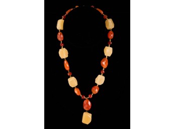 14k GOLD and CHUNKY HARDSTONE NECKLACE