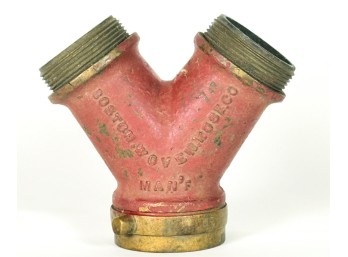 CAST IRON BOSTON WOVEN HOSE FIRE HYDRANT WYE