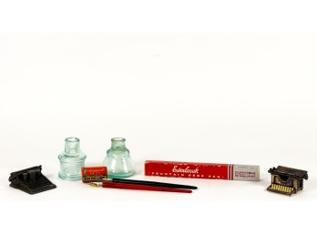 FOUNTAIN PEN RELATED w TYPEWRITER PENCIL SHARPNER
