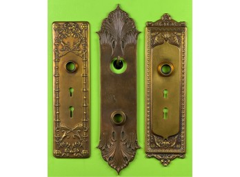 (3) CAST BRONZE (19th/EARLY20thc) BACKPLATES