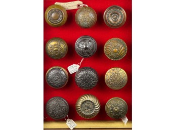GROUPING (12) MOSTLY (19thc) DOOR KNOBS