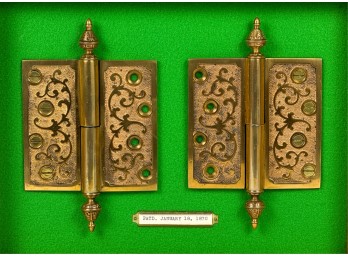PAIR OF VICTORIAN CAST BRONZE DOOR HINGES