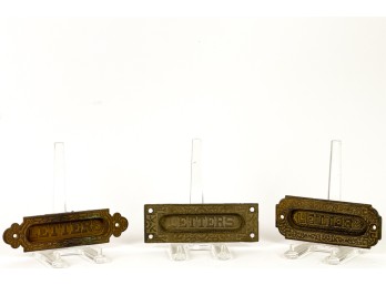 (3) CAST IRON VICTORIAN MAIL SLOTS