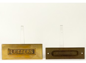 (2) EARLY (20thc) RECTANGULAR MAIL SLOTS