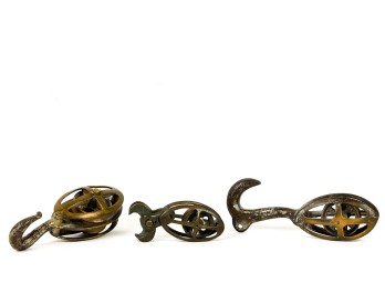 (3) BRONZE CAGED SAILBOAT BLOCKS