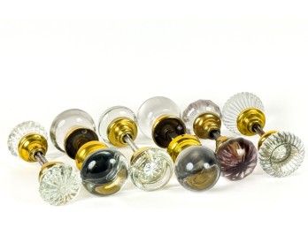 (6) GLASS DOOR KNOB & SPINDLE SETS